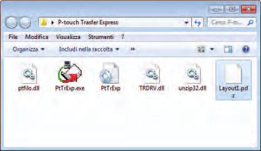 Trasferimento di modelli di etichette con P-touch Transfer Express Distribuzione del file pacchetto di trasferimento (.