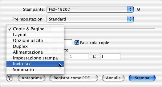 Per utenti Mac OS X È possibile inviare un fax direttamente da un applicazione Macintosh. 1 Creazione di un documento in un applicazione Macintosh.