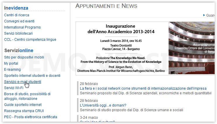 Seguire quindi le indicazioni riportate nella pagina.