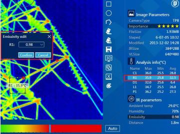 Se si vuole modificare il valore di emissione di tutti gli strumenti di analisi,