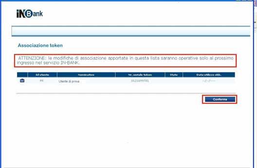 1.6 Selezione del Token Verificare che il numero seriale del token visualizzato corrisponda a quello di cui si è in possesso.