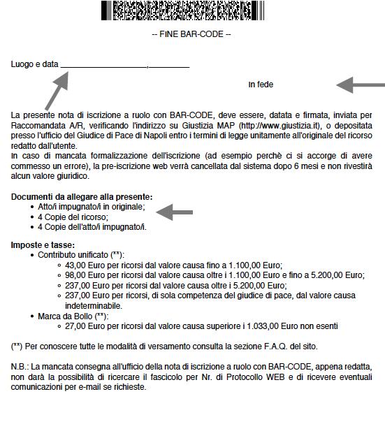 Figura 16 Promemoria/Verifica: Hai firmato ricorso e nota iscrizione a ruolo?