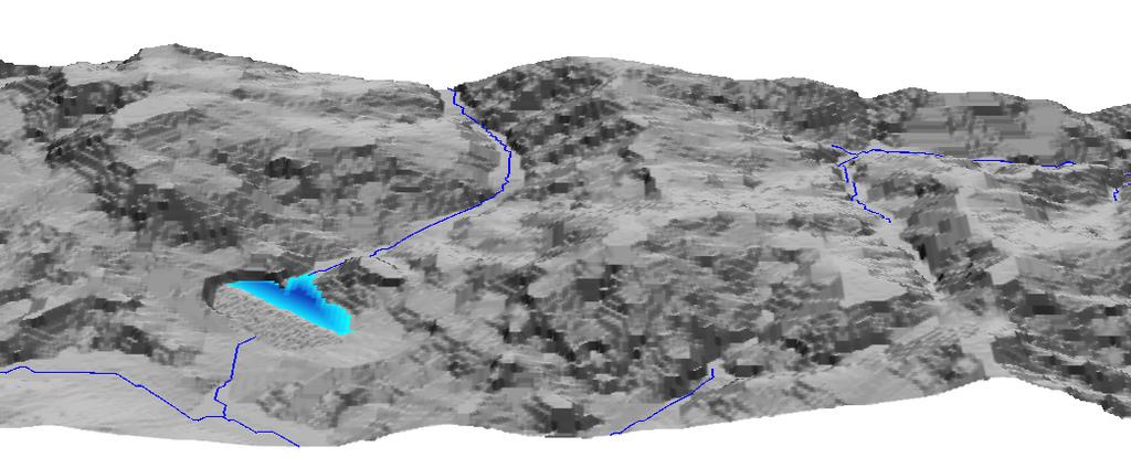 Fig. 1 Esempio di lago di sbarramento simulato Ce n c e t t i C., Co n v e r s i n i P., Ma r c h e s i n i I., Ri b a l d i C. & Ta c c o n i P.