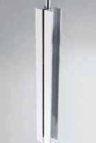 K (anta battente e scorrevole/hinged and sliding door) Maniglia in tubolare di alluminio con distanziatori e tappi in metallo. Finitura: anodizzato naturale con distanziatori e tappi cromati.