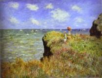 x 70 68 MONET LA PROMENADE SUR LA FALAISE, POURVILLE