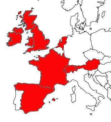 Spagna, Francia, Gran Bretagna, Irlanda, Austria