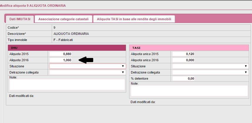 6 Nel caso in cui abbiate modificato aliquote o detrazioni in Comuni per i quali è stato eseguito almeno un calcolo IUC, la procedura, all atto dell apertura di una pratica interessata dalla