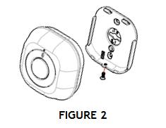 Then proceed with the installation. 1. Undo and remove the screw from the bottom edge of the detector to detach the rear cover (FIGURE 2)