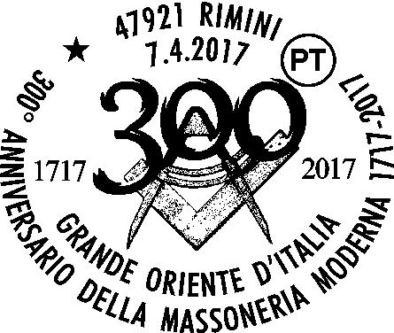 N. 724 RICHIEDENTE: Associazione Italiana di Filatelia Massonica - GOI SEDE DEL SERVIZIO: Palacongressi, Via della Fiera, 23 47921 Rimini DATA: