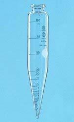 PROVETTE SECONDO NORME A.S.T.M. ML100, VETRO DURAN forma conica a pera VP224.01 VP224.02 PROVETTE X COLTURA (in vetro) Tappo a vite autoclavibile (120 C). Guarnizione in butile.