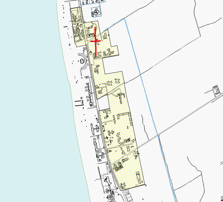 L area, indicata approssimativamente dalla crocetta rossa,