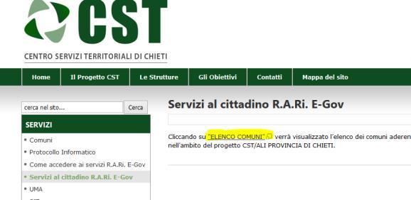 1.2 Accesso tramite url http://www.rari.egov.regione.abruzzo.