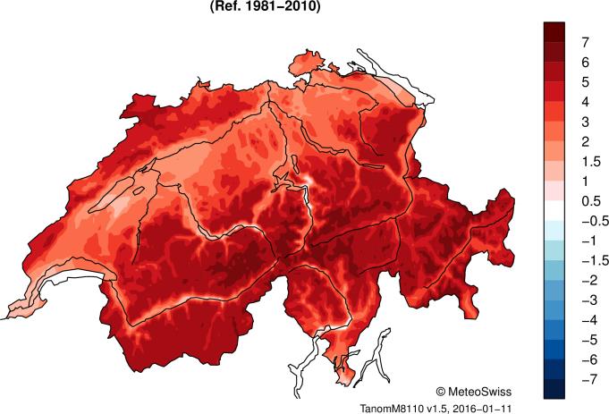 ( C) Deviazione della temperatura mensile dalla norma Precipitazioni mensili (mm)