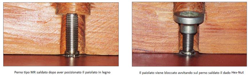 Cantieristica navale Fissaggio del paiolato in legno con perni Nelson FISSAGGIO DEL PAIOLATO IN LEGNO Le fasi di lavorazione Posa del paiolato in legno Foratura e alesatura del paiolato Eliminazione