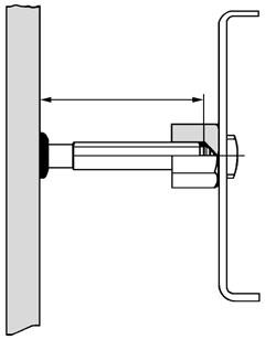 delle pareti Fissaggio della linea sospesa L'elemento di fissaggio è il bullone standard.