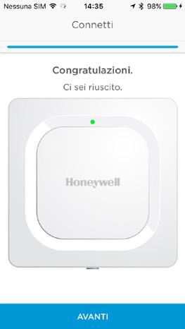 Una volta avvenuta la connessione Wi-Fi, il LED diventa di colore verde fisso per 5 minuti, quindi si spegne per preservare la durata delle batterie.