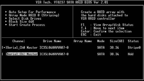 Selezionare Select Disk Drives (Selezione unità disco) per selezionare manualmente le unità dell Array.