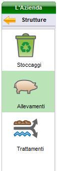 In questa sezione vengono mostrati i dati degli allevamenti associati alle strutture ai fini della gestione dei reflui aziendali, presenti nella tua