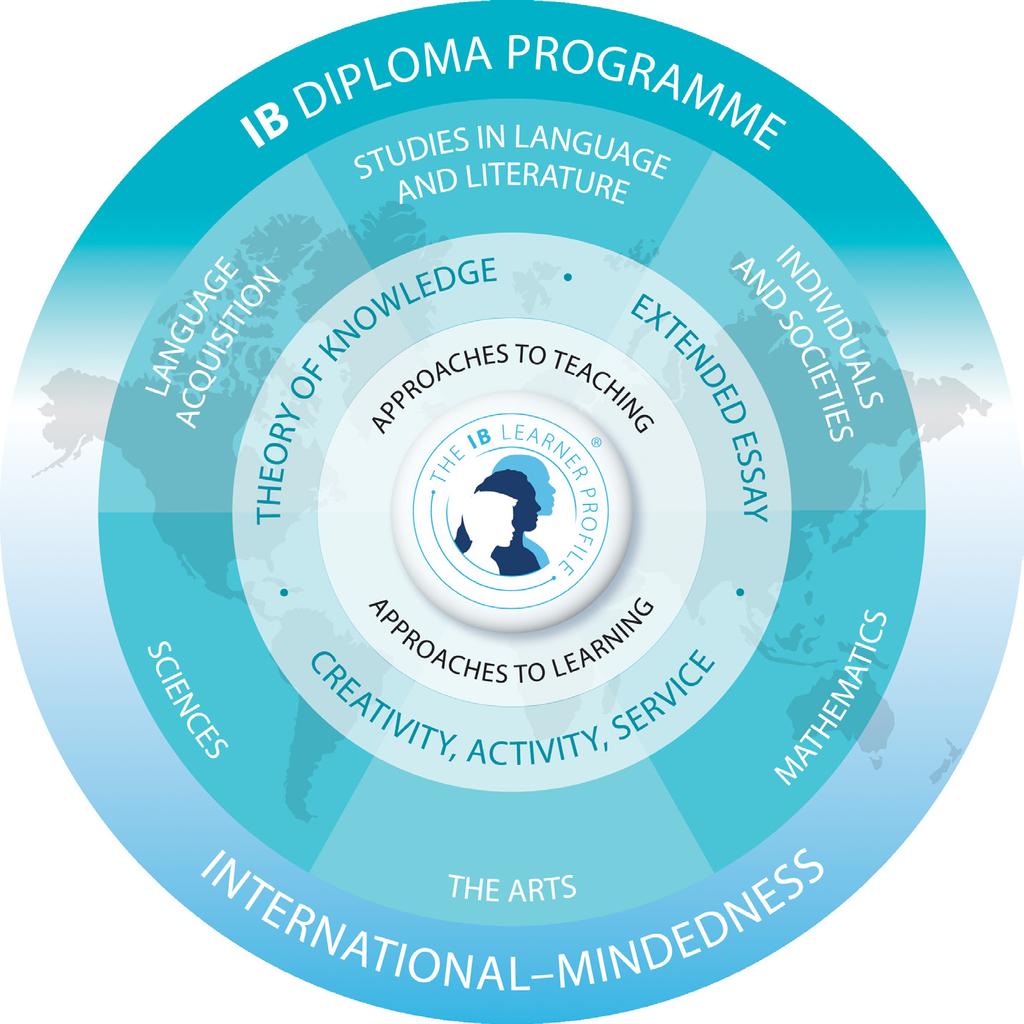 SGUARDO SUL DIPLOMA PROGRAMME DELL IB (CLASSI 11-12) Immagine ufficiale del modello del DP ( International Baccalaureate Organization) MODELLO DELL INTERNATIONAL BACCALAUREATE Il Programma Diploma