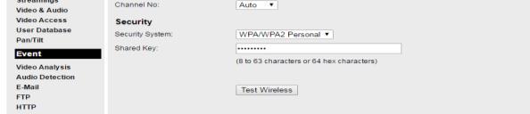 q) Individuare la rete WiFi a cui vuoi collegare la Webcam e clicca su «Apply»; 1.