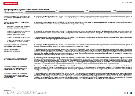 Sezione ACCETTAZIONE CONDIZIONI GENERALI - 2 di 3 (p.