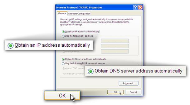 del server DNS automaticamente siano
