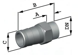 47,5 59,9 77,75 2 57,1 72,6 94,25 Filettatura: Gas conica UNI-ISO 7 Materials:AISI 316 Dimensions A Ø B L Pezzo a T Art.