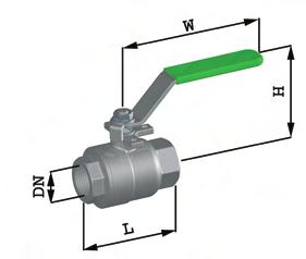 117,1 Filettatura: Gas conica UNI-ISO 7 Materials:AISI 316 Dimensions H L W 1/4 48 52 120 3/8 48 52 120 1/2 49 60 120 3/4 55 70 135 1 69 83 155 1