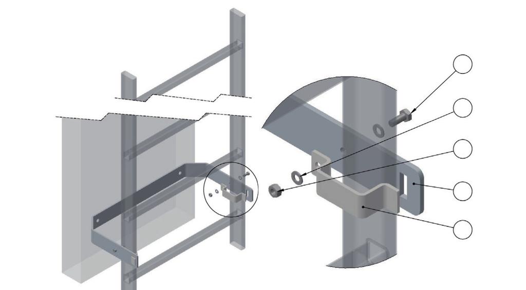 Range di regolazione: - 70 mm 9 8 6 7 FISSGGIO CON TIRNTE DI