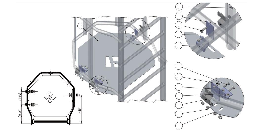 Cancelletto sicurezza 080 Rivetto,8x6, 0 6 otola in metallo 0807 7 Cerniera 0 8 Piastra di chiusura