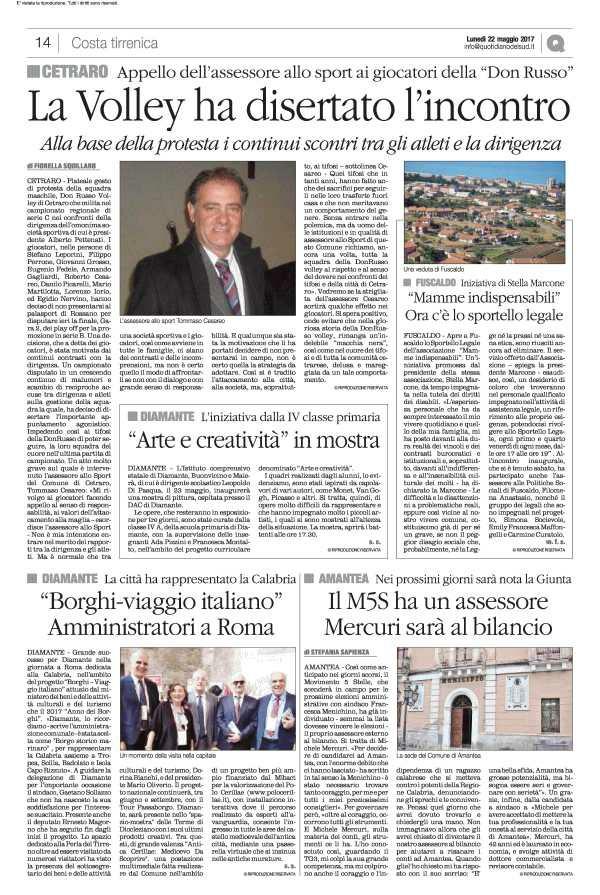 22 maggio 2017 Pagina 14 Il Quotidiano della Calabria (ed.