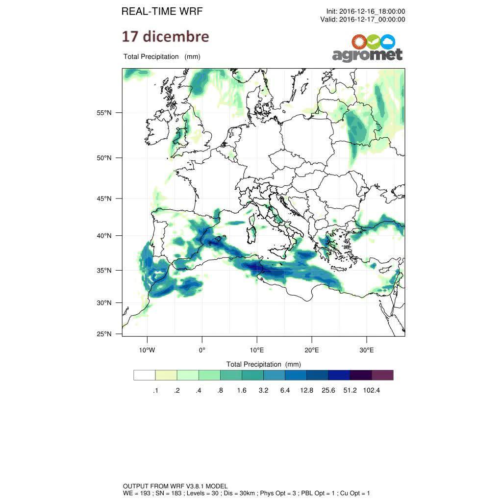 Murcia Precipitazione totale Murcia