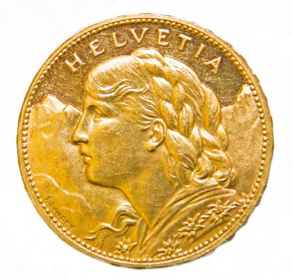 Il marengo d oro (Goldvreneli) deve il proprio nome al vezzeggiativo di «Verena», la donna ritratta sul dritto della moneta. Sopra il volto femminile si legge la parola «Helvetia».