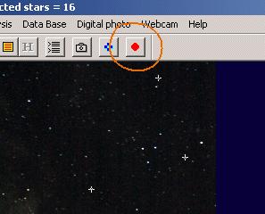 Una volta che il numero delle stelle selezionate è abbastanza, ferma il processo di selezione con un click sul pulsante STOP della barra degli strumenti: Aspetta