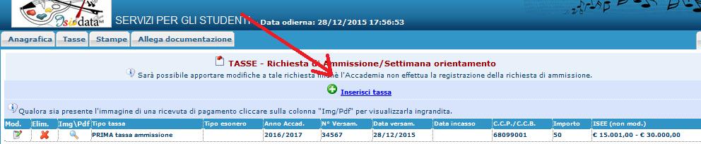 Cliccare su per salvare la procedura ATTENZIONE è necessario scansionare solo la parte ATTESTAZIONE DI VERSAMENTO, NON TUTTO IL BOLLETTINO!