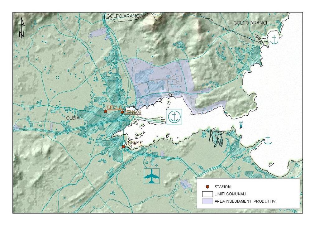 11. AREA DI OLBIA Le stazioni di monitoraggio di Olbia, rientrante nella Zona di Mantenimento, sono ubicate in area urbana.