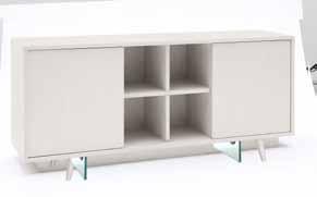 LF 306 pag. 87 Credenza struttura in MDF c/ante scorrevoli in rovere zoccolo chiuso L 185,5 H 78 P 50 ART.