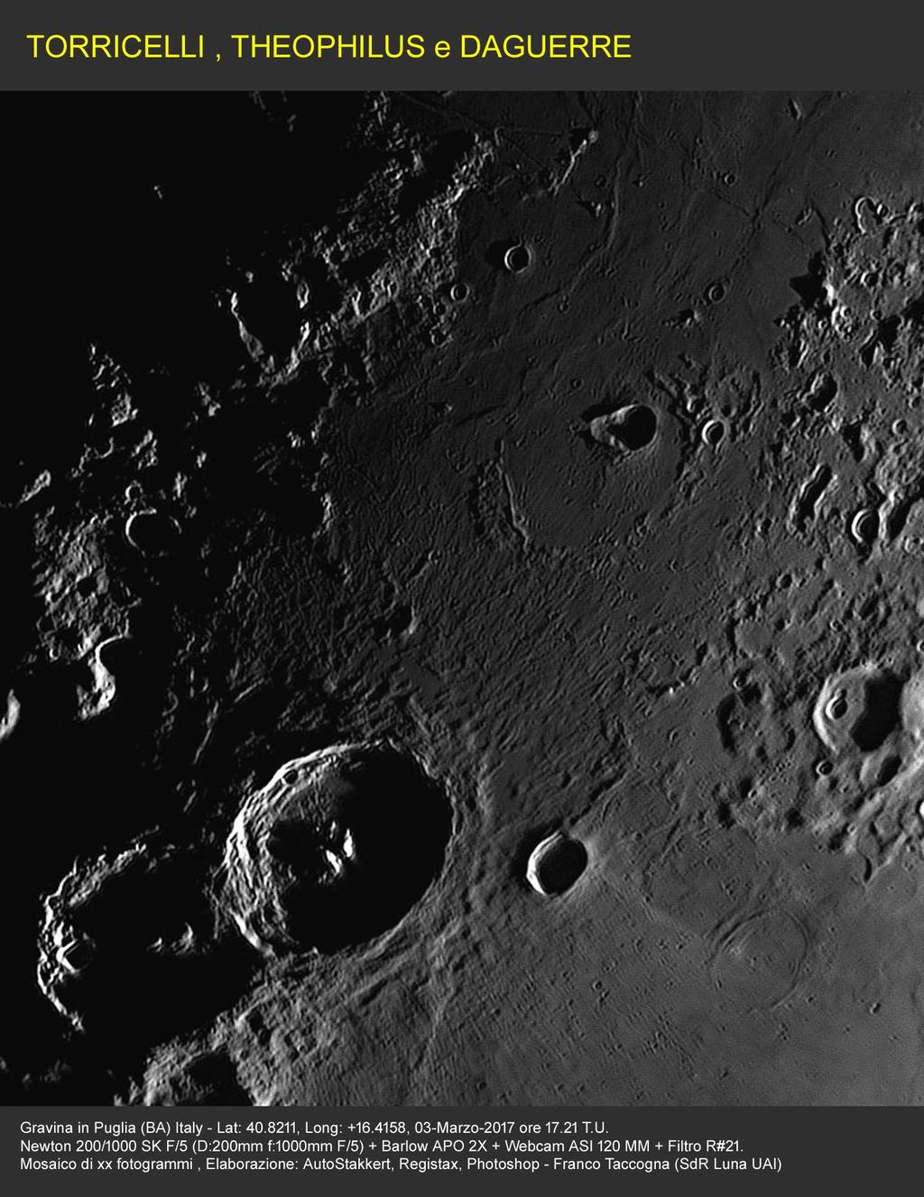 Le foto della Sezione di Ricerca Luna - UAI..i crateri Torricelli, Theophilus e Daguerre.