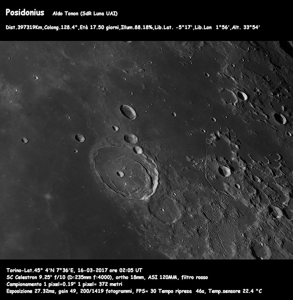 Le foto della Sezione di Ricerca Luna - UAI..il cratere Posidonius.