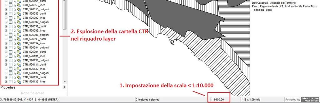 layer Grigliato_5000 e leggere l'etichetta al monitor che indica, con una