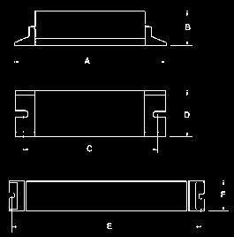 EN 61347-2-7; filo incandescente 750 C (IEC-695-2-1/ CEI 50-11); moduli di emergenza per uso universale; compatti e affidabili; particolarmente adatti per accoppiamenti con reattori elettronici e