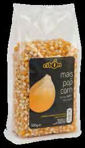 Mais per Pop Corn Cereale dai grani piccoli, vitrei e appuntiti di colore giallo dorato, ideale per uno snack leggero e genuino.