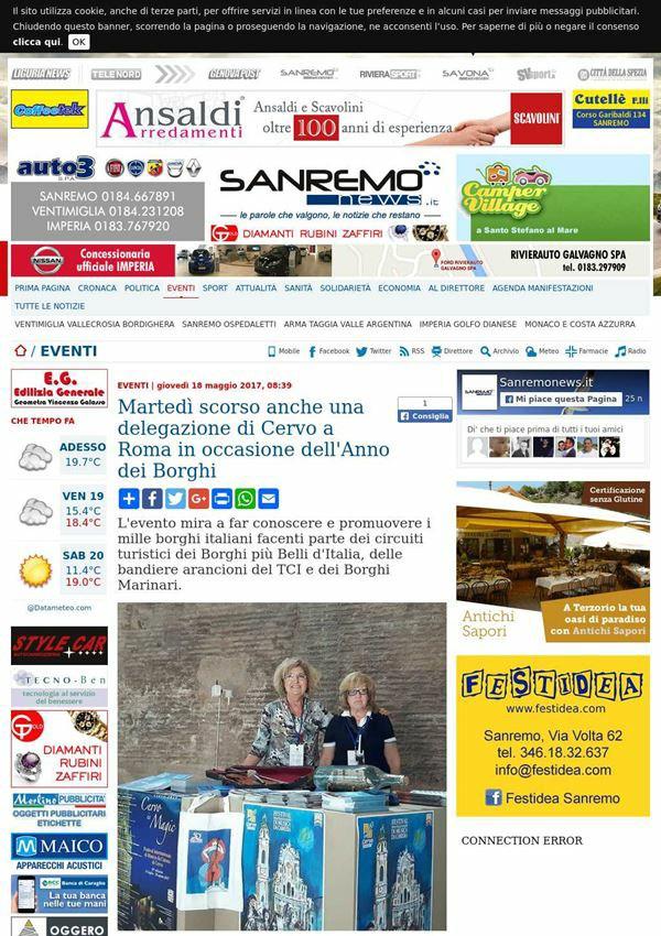 Sanremo News Martedì scorso anche una delegazione di Cervo a Roma in occasione dell' Anno dei Borghi L' evento mira a far conoscere e promuovere i mille borghi italiani facenti parte dei circuiti
