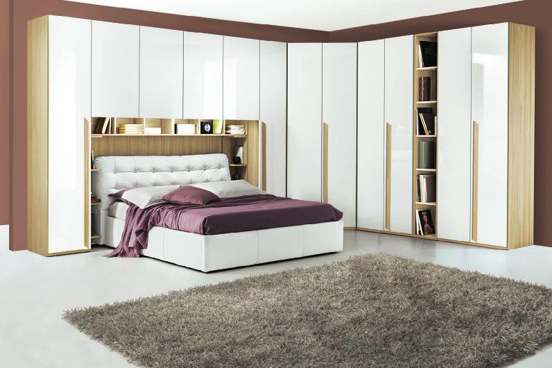 Astra Olmo naturale Bianco laccato 790 647 CAMERA COMPLETA con letto contenitore Armadio cm 274x55x247h 3J2S 48h Olmo naturale Bianco laccato 546 447 PONTE 6 ANTE cm 320x55x247h 753X Esclusi letto e