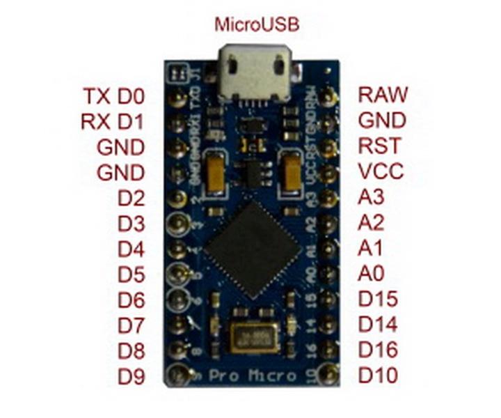 Sempre per esigenze progettuali con spazi ridotti, una valida alternativa è costituita dalla scheda arduino Micro Pro, dotata di processore ATMega 32U4.