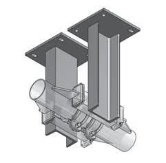 tubo = 57,0 mm) Inserto fonoassorbente: Gomma TPE Silicone Acciaio a U (da Ø est.