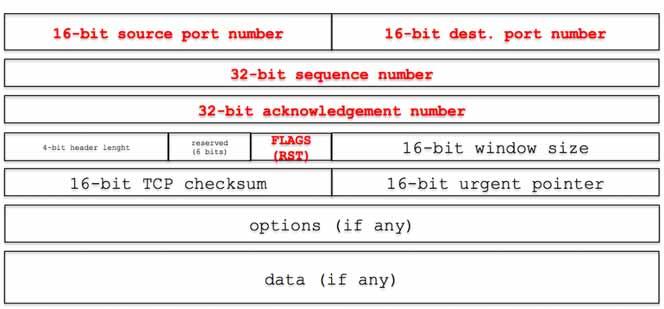 TCP - Problemi 16-bit source port number 16-bit dest.