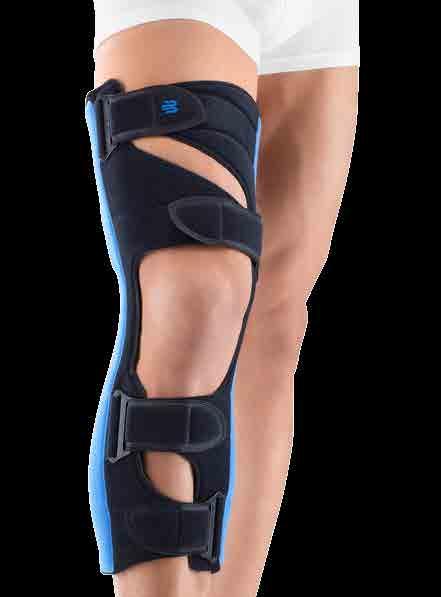 di supporto è traspirante e lavabile. Cinture velcro rendono possibile una semplice applicazione sul ginocchio lesionato o operato recentemente.