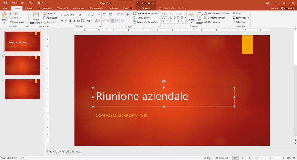 PowerPoint 2016 Guida introduttiva È la prima volta che si usa PowerPoint 2016 o si esegue l'aggiornamento da una versione precedente? Consultare questa guida per acquisire le informazioni di base.