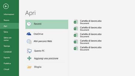 Excel 2016 Creare qualcosa Iniziare con una cartella di lavoro vuota per mettersi subito al lavoro.